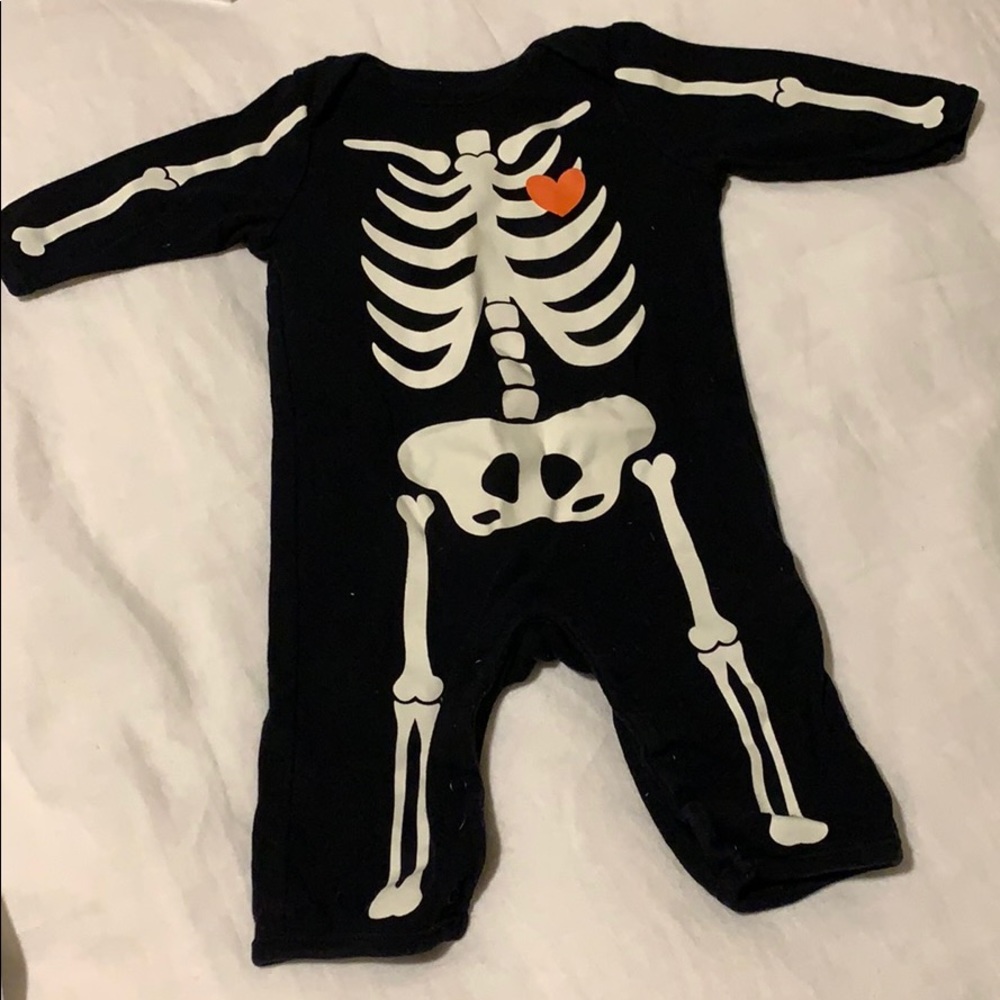 Skeleton 3-6m romper/baby costume